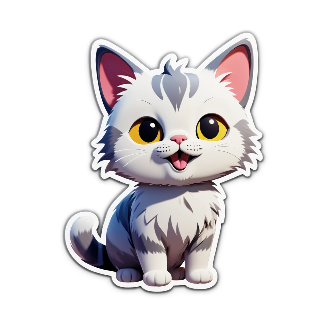 3d sticker of a cat