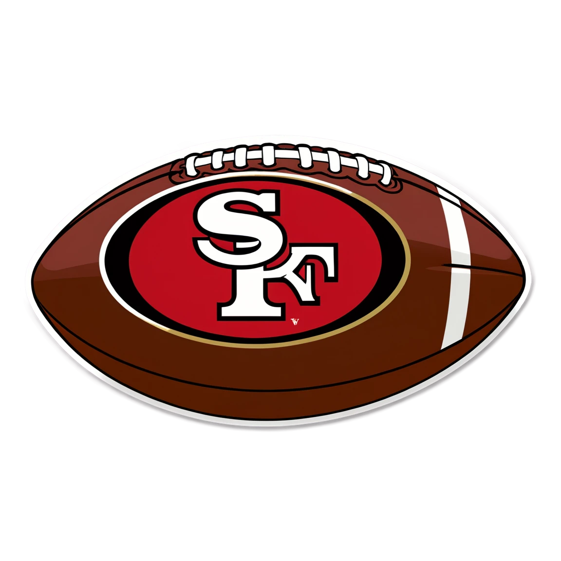 49ers with football, 49ers sticker