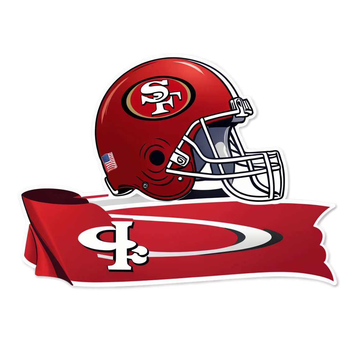 49ers holding a banner, 49ers sticker