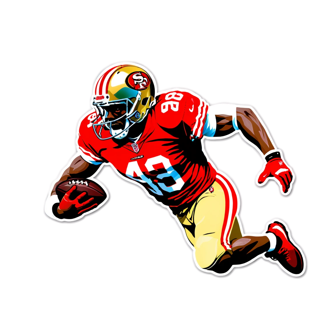 49ers running with the ball, 49ers sticker