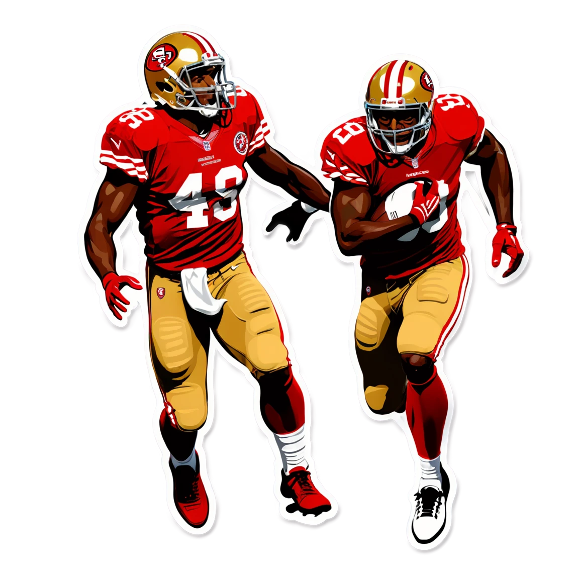 49ers scoring a touchdown, 49ers sticker