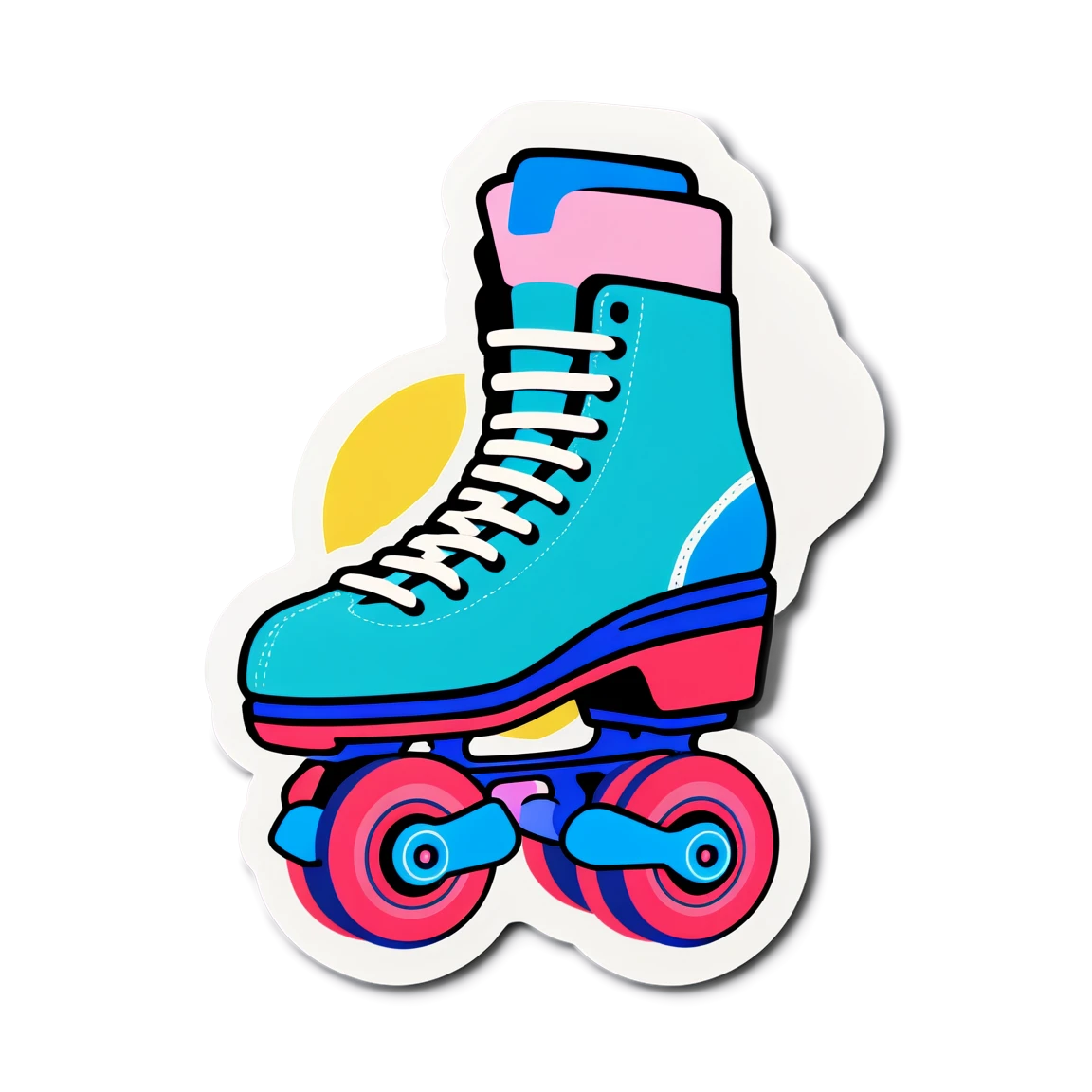 90s sticker with roller skates