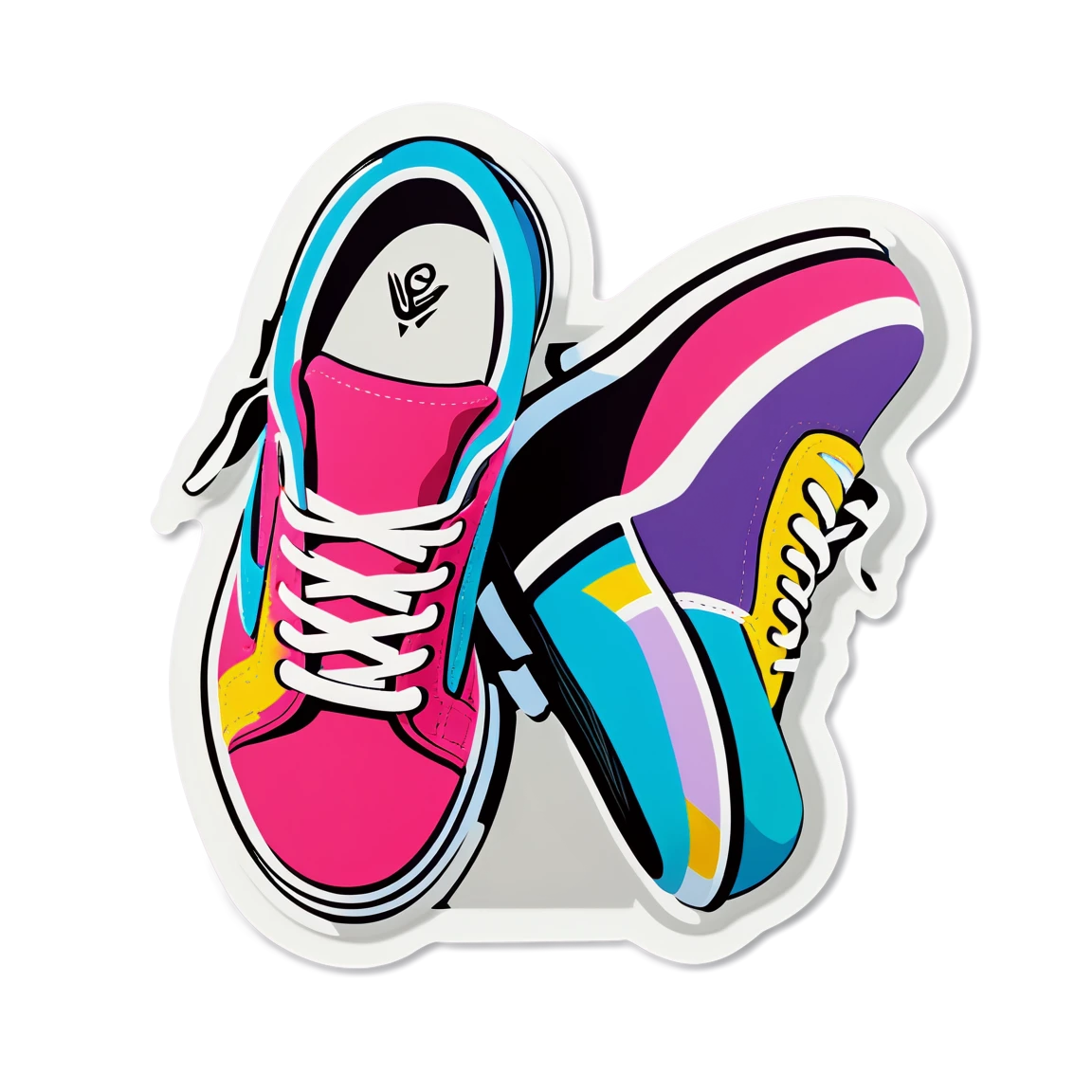 90s sticker with platform shoes