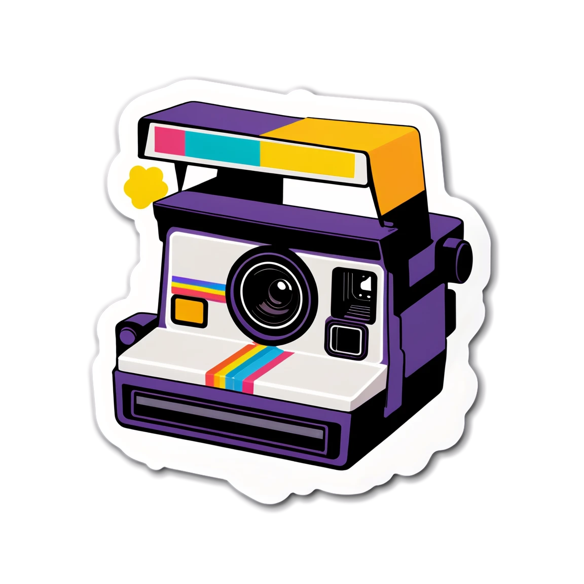 90s sticker with Polaroid camera