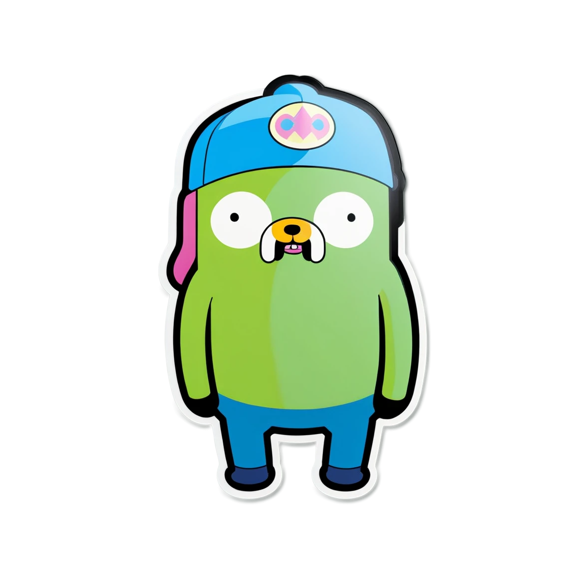 Adventure Time wearing a hat, Adventure Time sticker