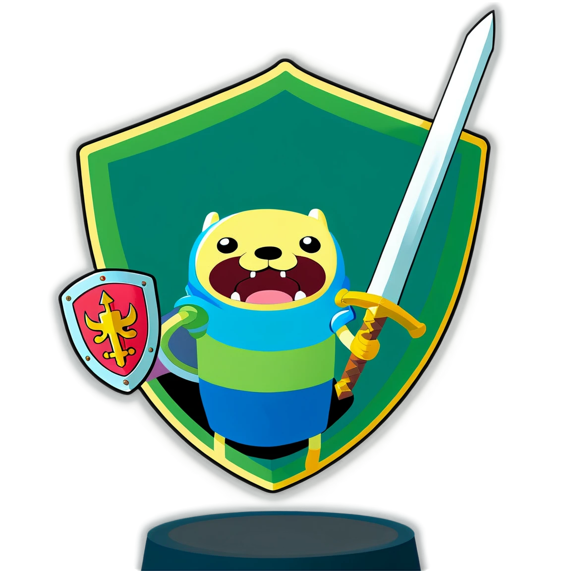 Adventure Time with sword and shield, Adventure Time sticker