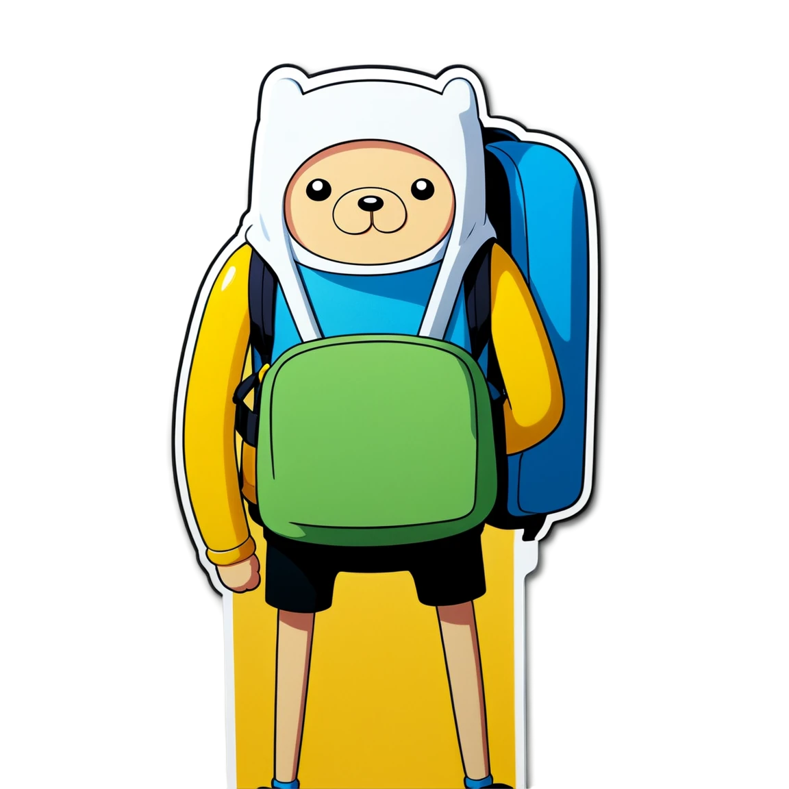 Adventure Time wearing a backpack, Adventure Time sticker