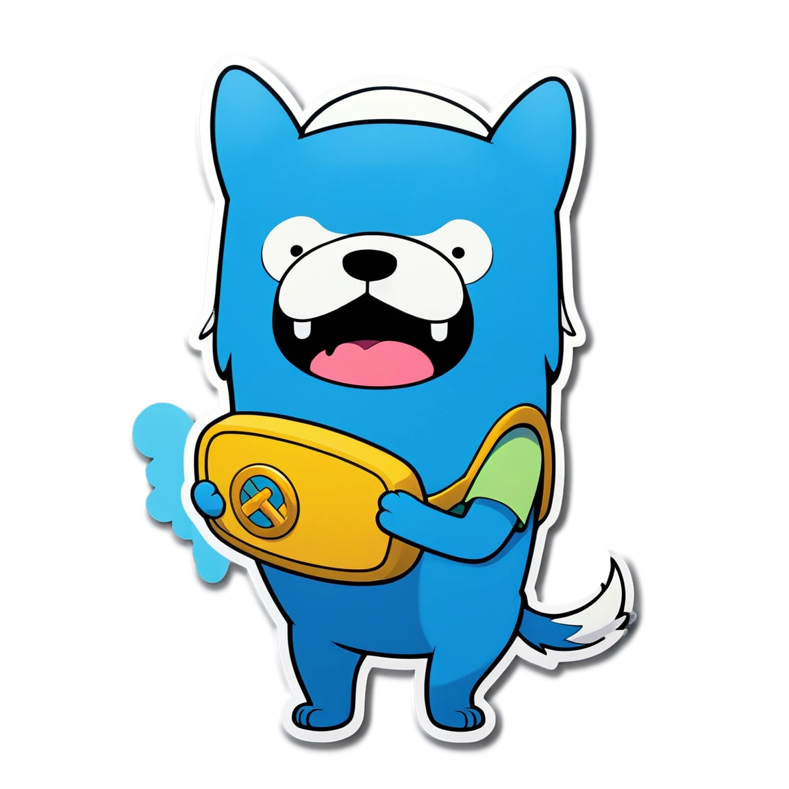 Adventure Time blue dog, Adventure Time sticker