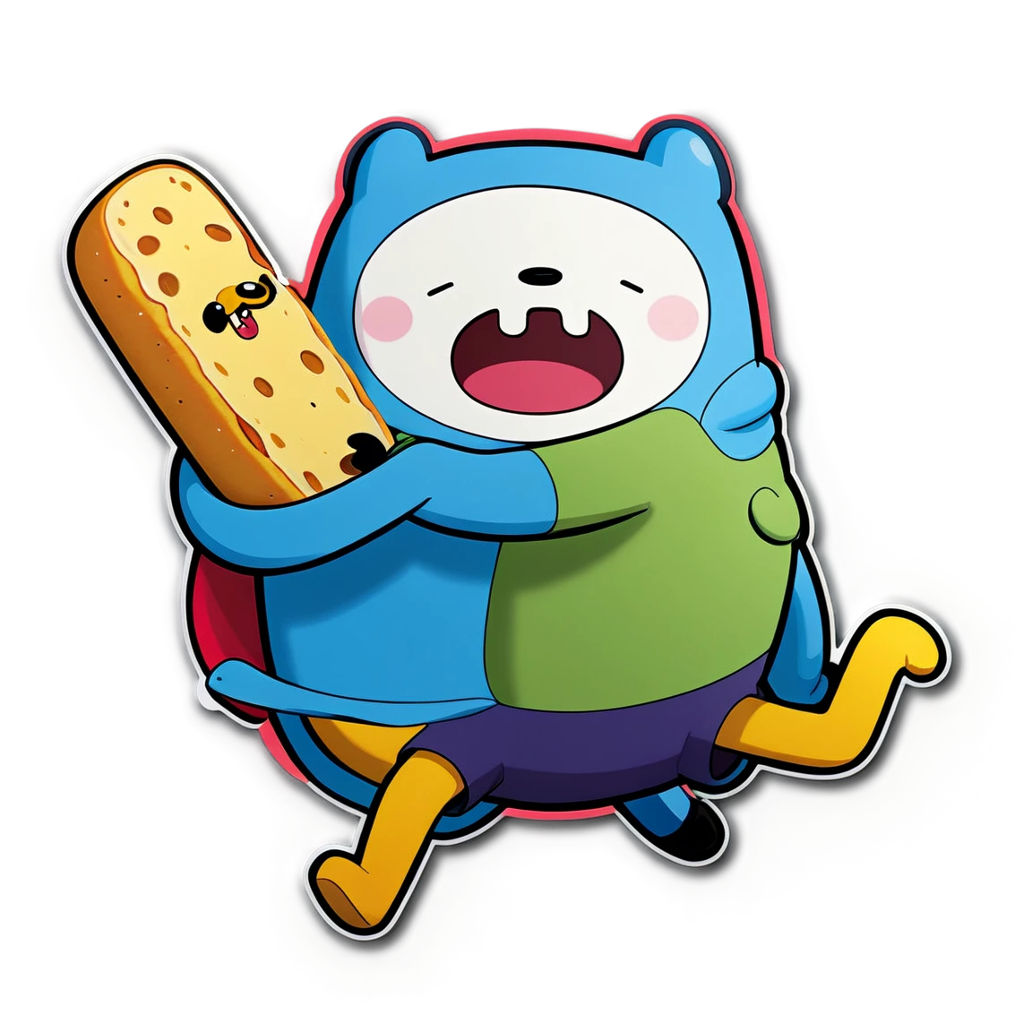 Adventure Time eating something, Adventure Time sticker