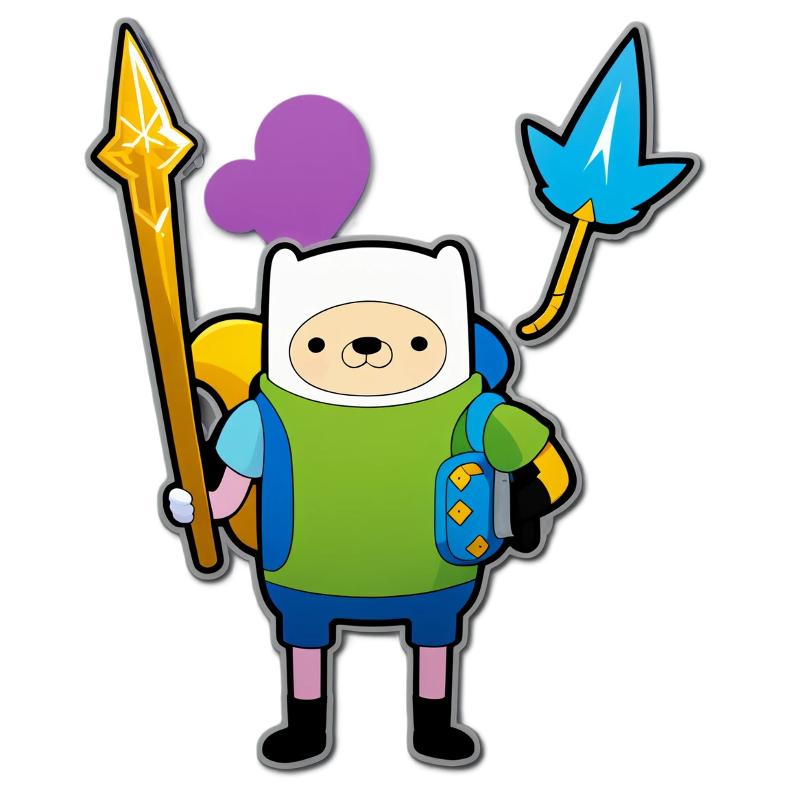 Adventure Time holding a wand, Adventure Time sticker