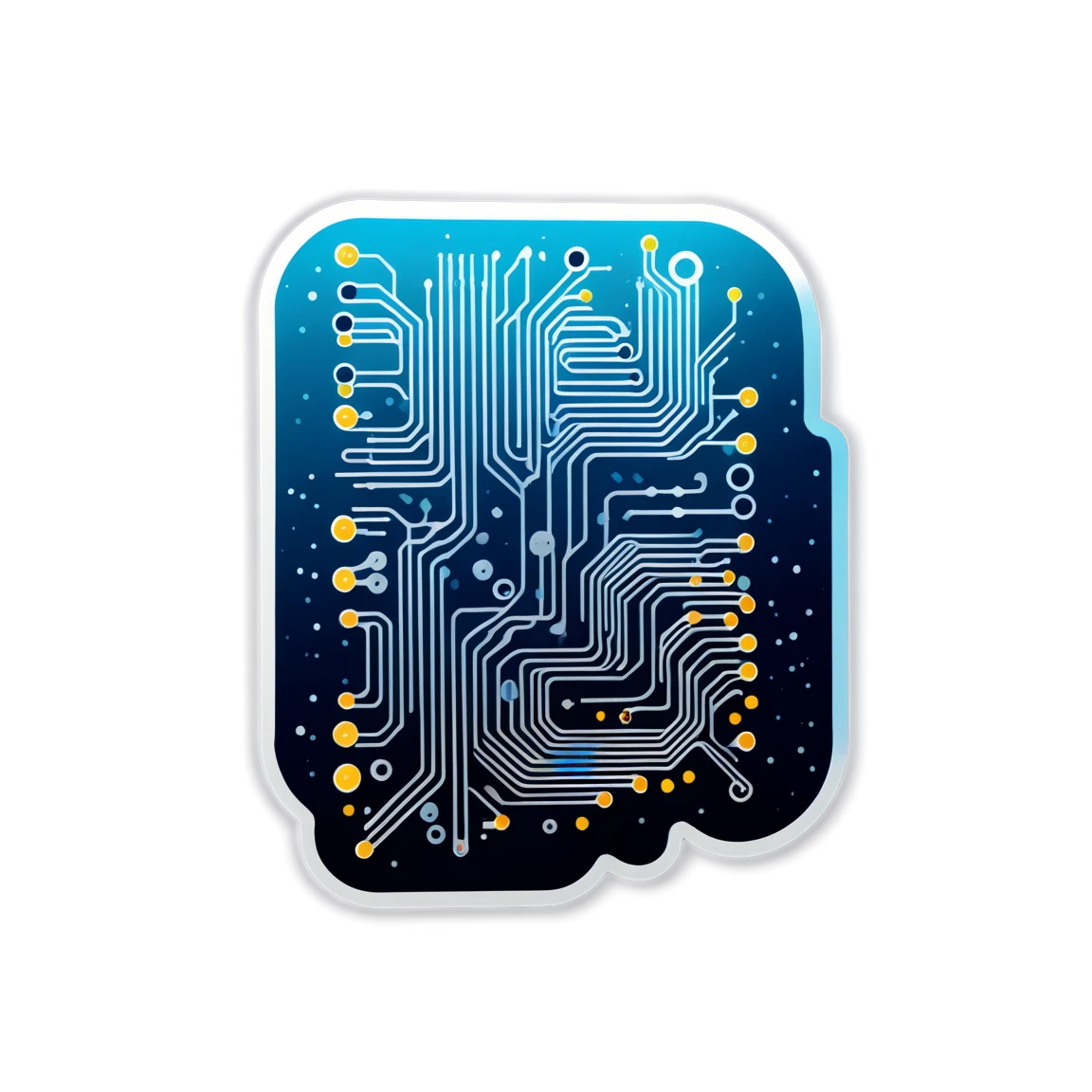 AI sticker with circuits, tech sticker, AI sticker