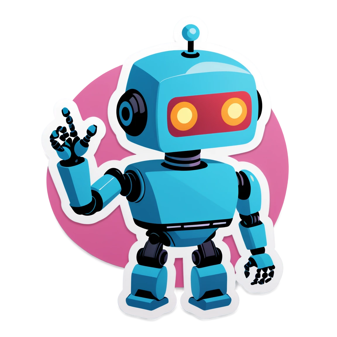 AI sticker with a robot, tech sticker, AI sticker