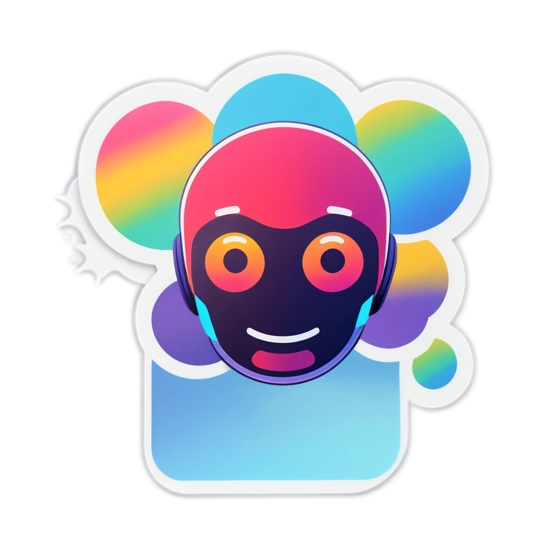 AI sticker with hologram, tech sticker, AI sticker