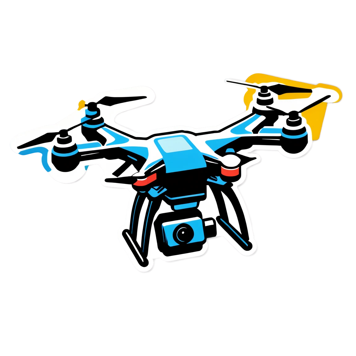 AI sticker with drone, tech sticker, AI sticker