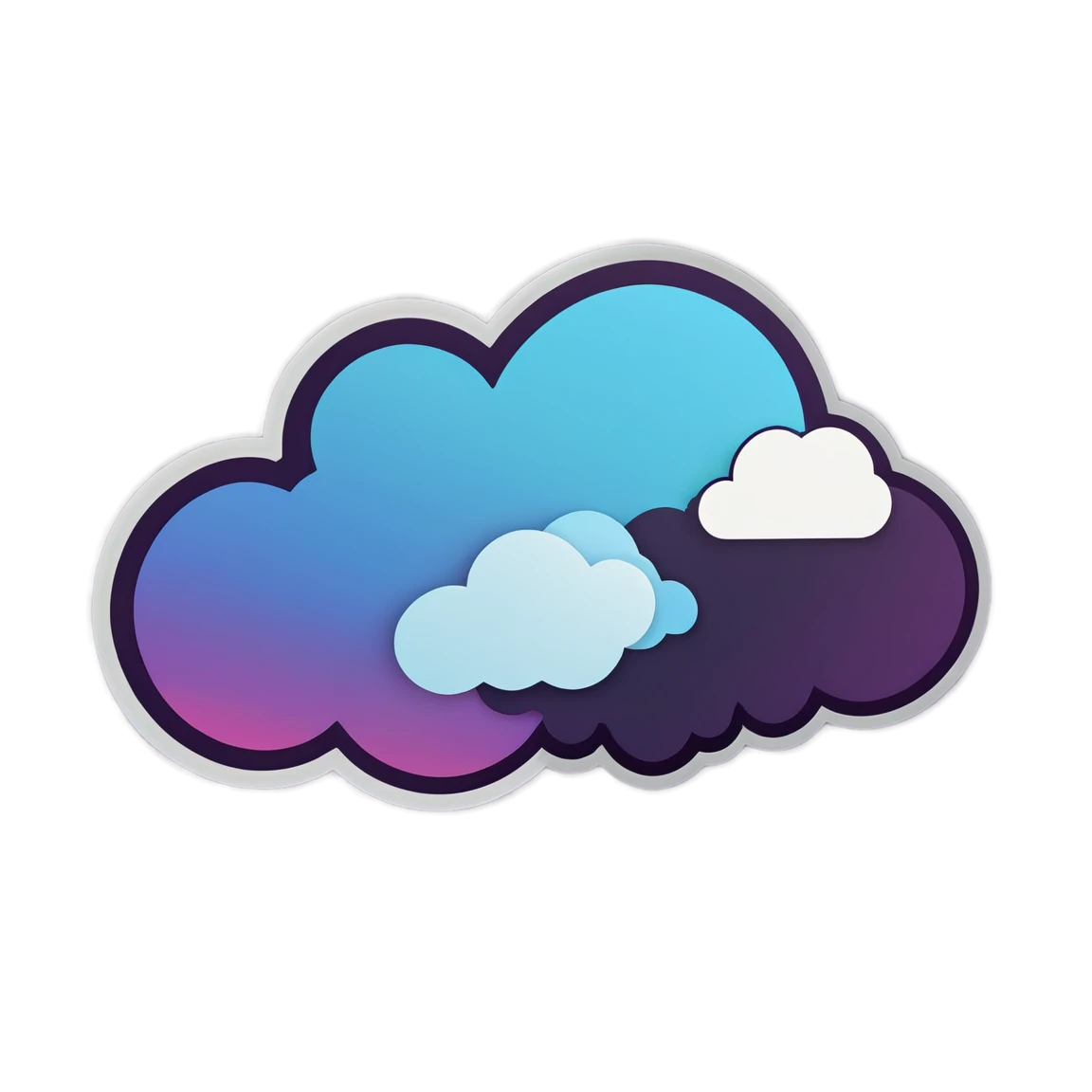 AI sticker with cloud computing, tech sticker, AI sticker