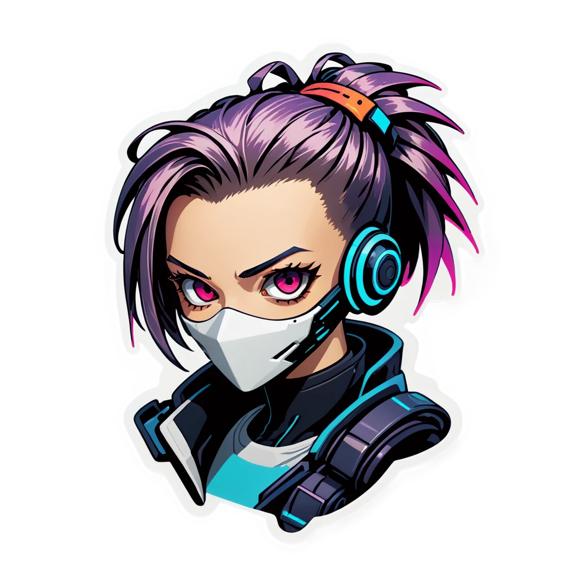 AI Sticker Generator, cyberpunk theme, ai sticker