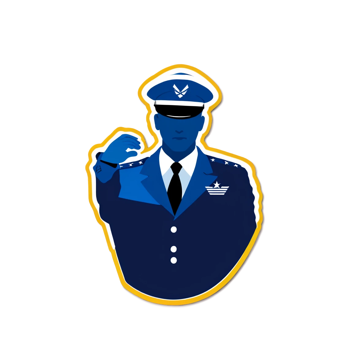 Air Force saluting, Air Force sticker