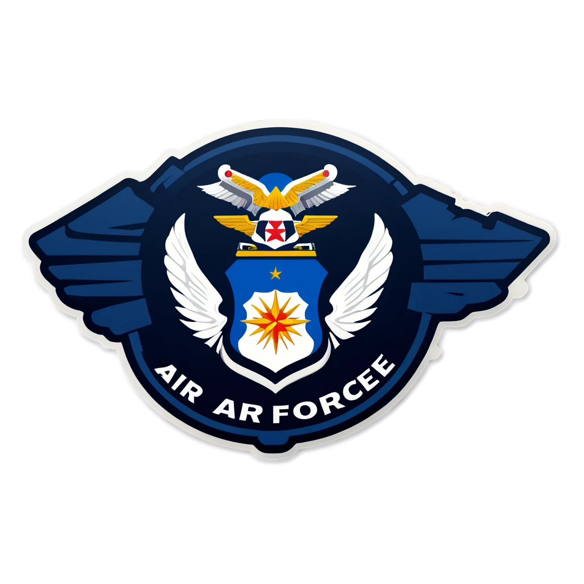 Air Force in a helicopter, Air Force sticker