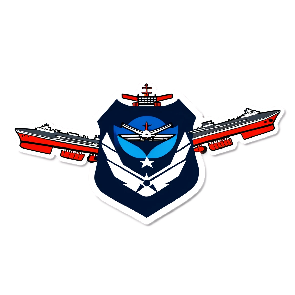 Air Force with an aircraft carrier, Air Force sticker