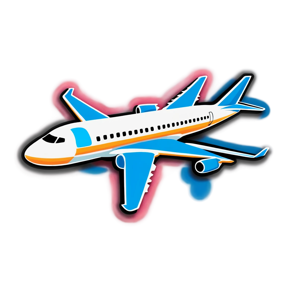 Airplane flying in the sky, airplane sticker