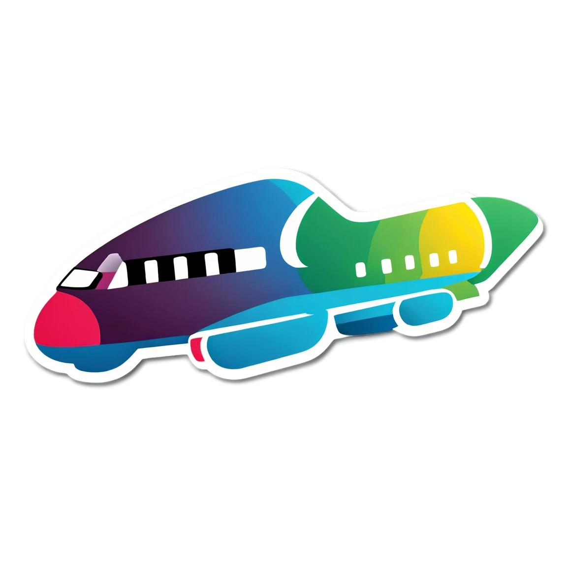 Airplane with passengers, airplane sticker