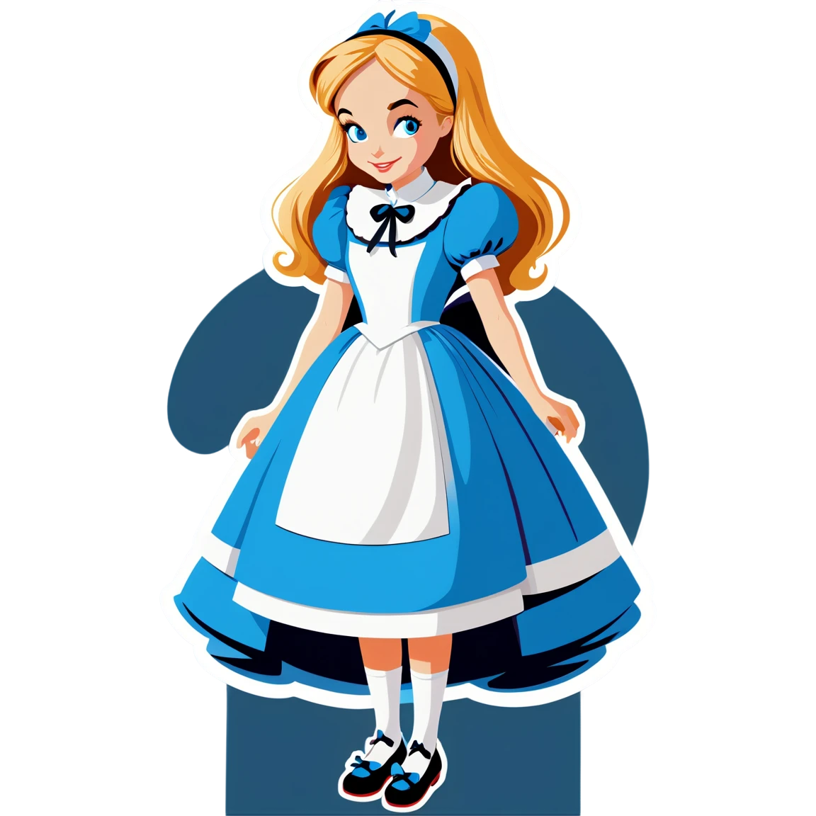 Alice in Wonderland with blue dress, Alice in Wonderland sticker