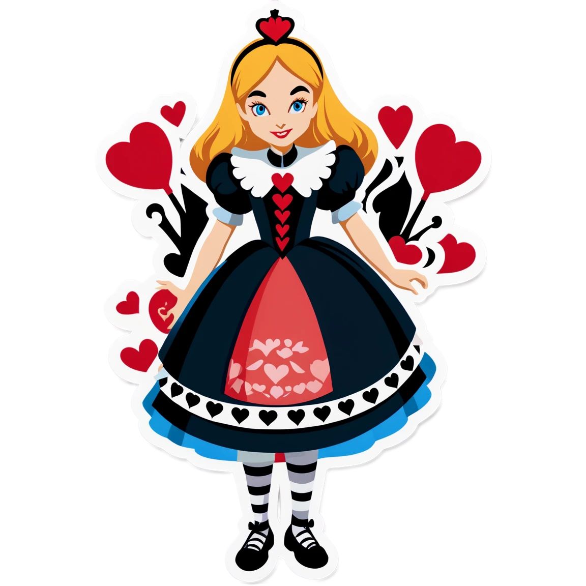 Alice in Wonderland with Queen of Hearts, Alice in Wonderland sticker