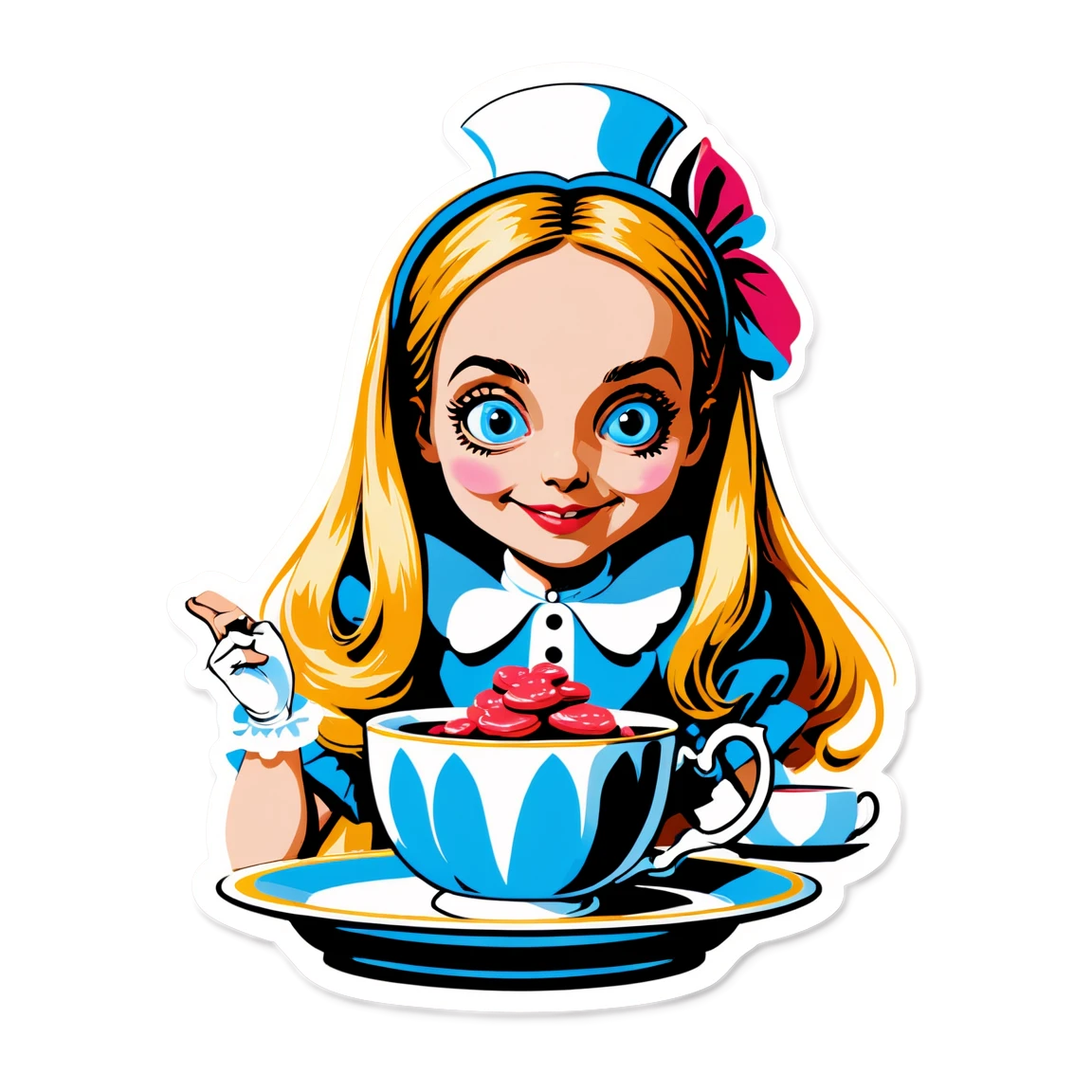 Alice in Wonderland at tea party, Alice in Wonderland sticker