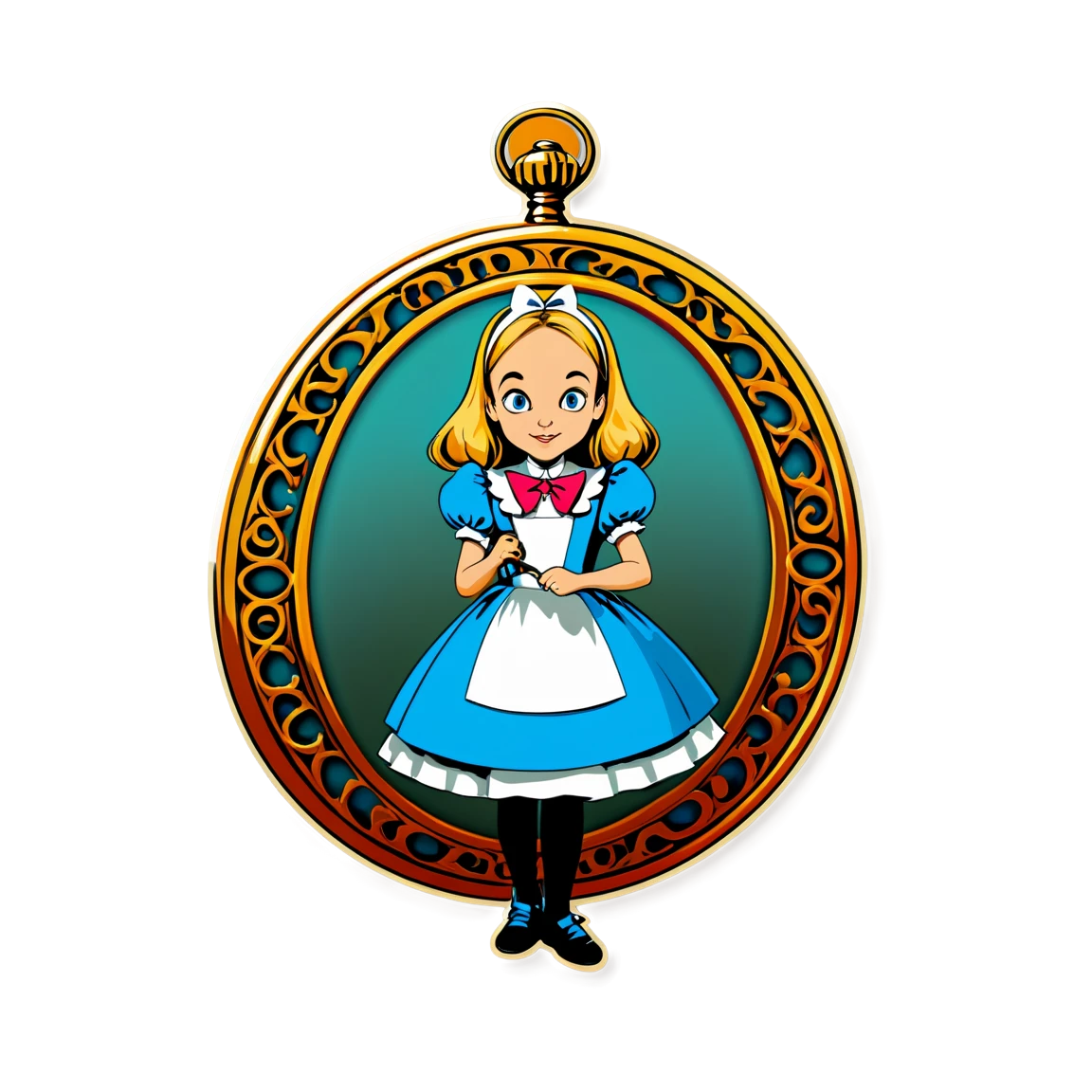 Alice in Wonderland with pocket watch, Alice in Wonderland sticker