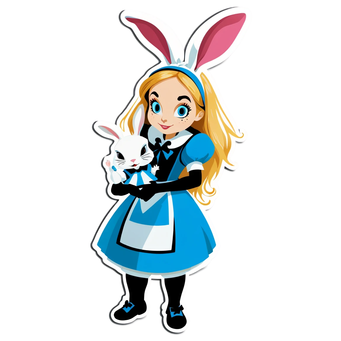 Alice in Wonderland with White Rabbit, Alice in Wonderland sticker