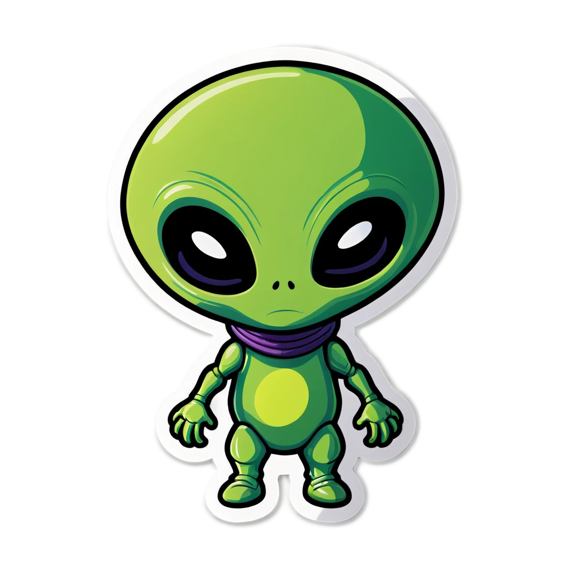 Alien with a UFO, alien sticker