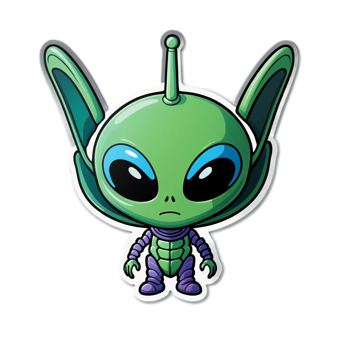 Alien with antennae, alien sticker