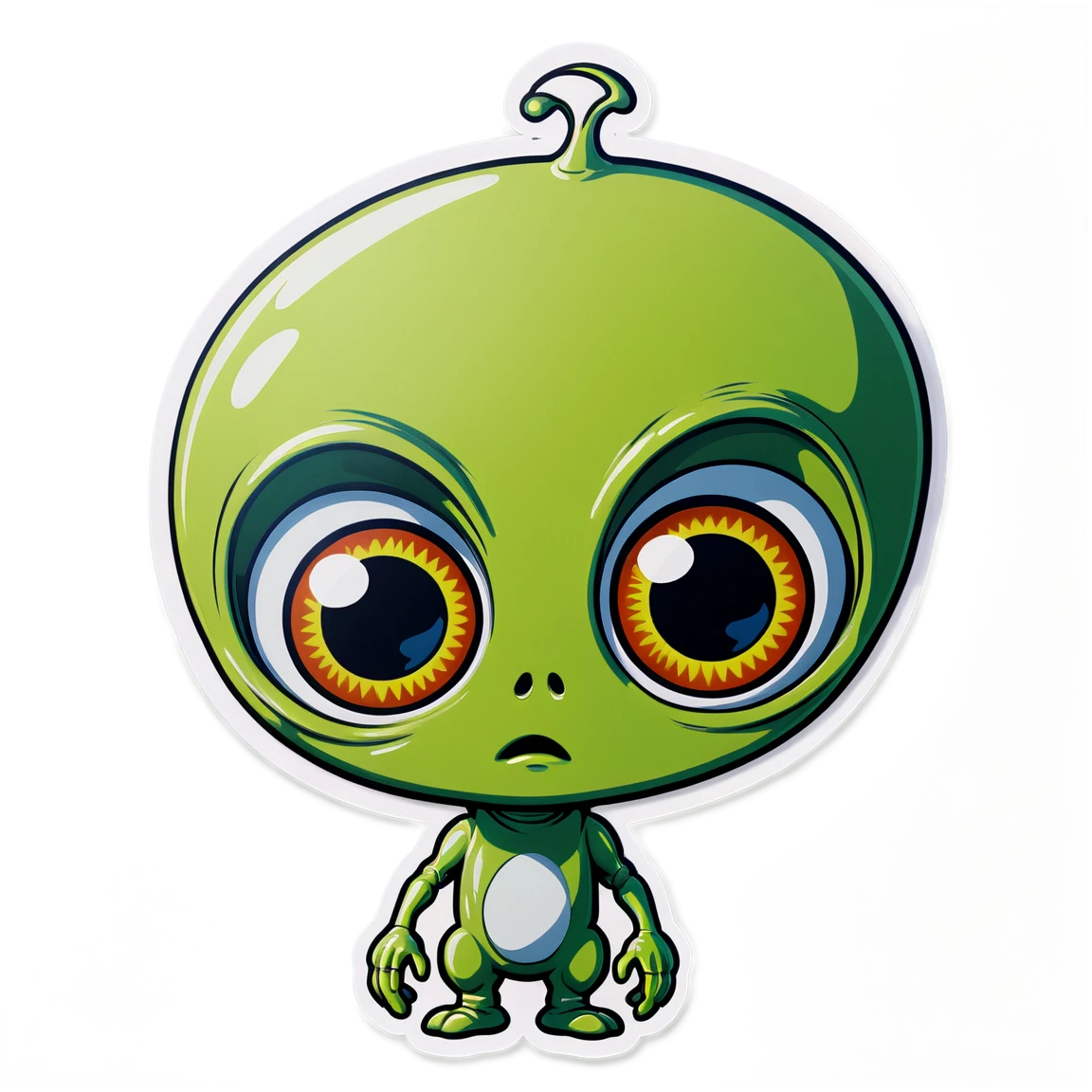 Alien with big eyes, alien sticker