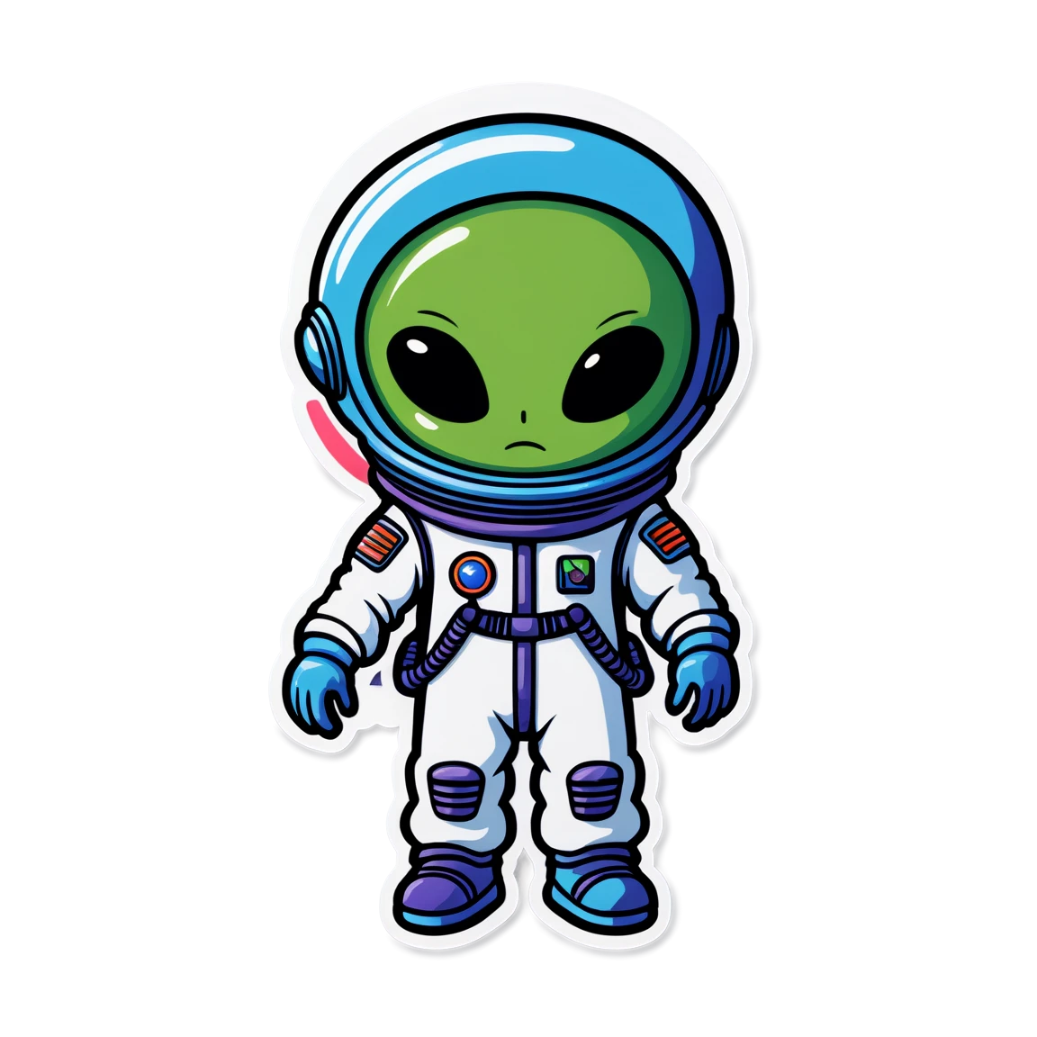 Alien wearing a spacesuit, alien sticker