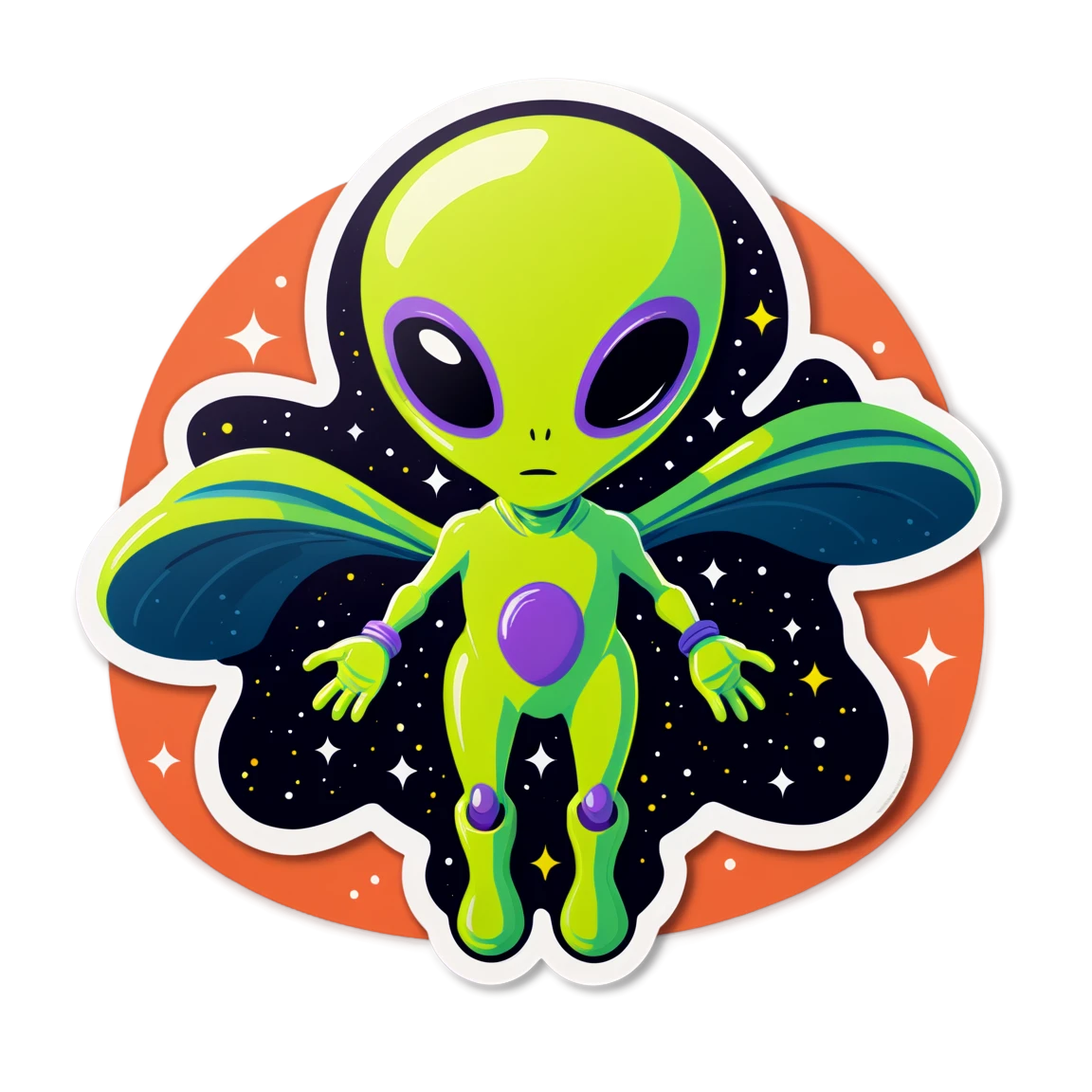 Alien hovering, alien sticker