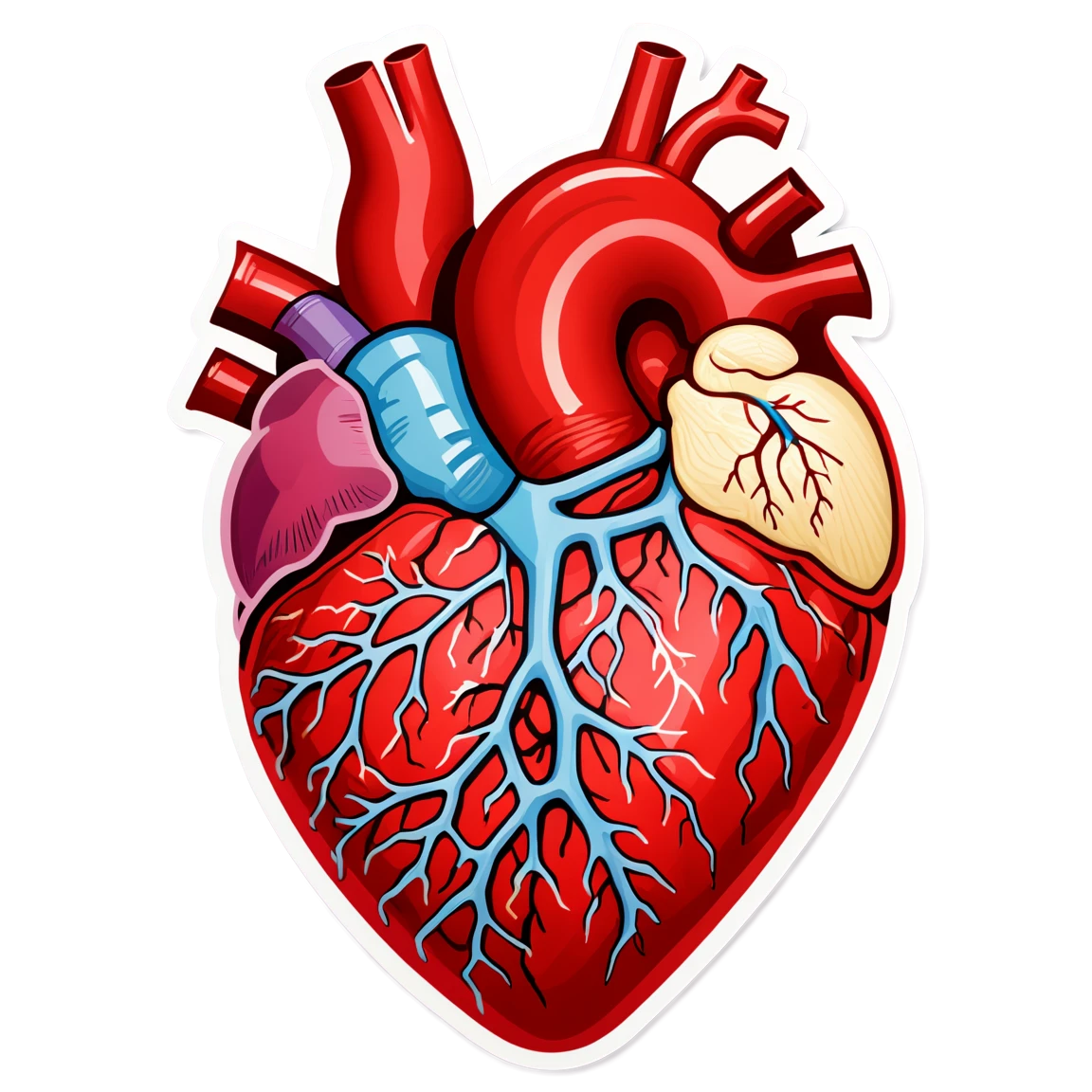 Anatomy human heart sticker