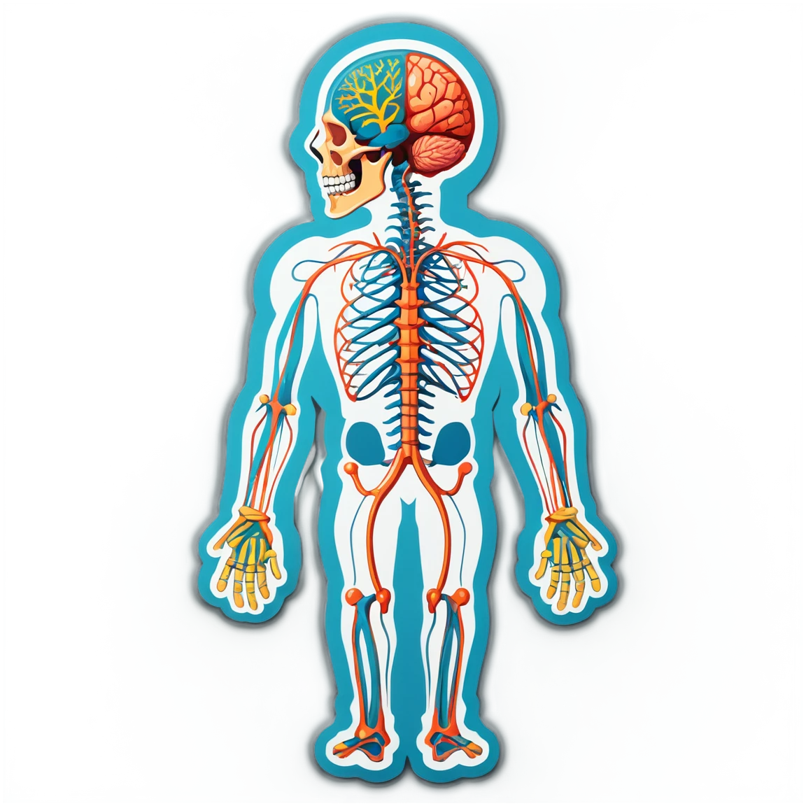 Anatomy nervous system sticker