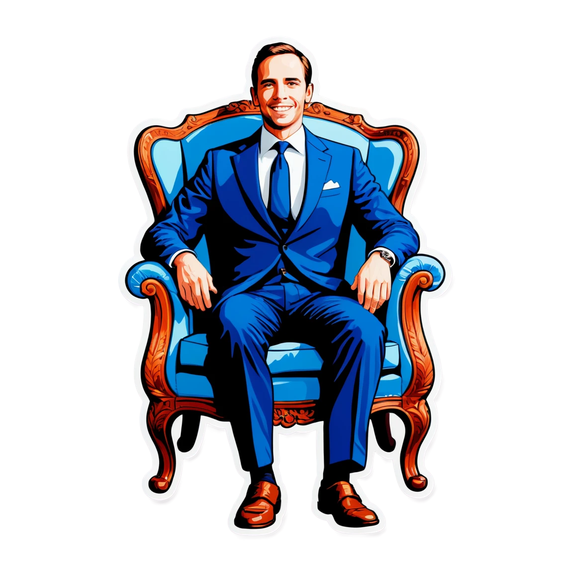 Andrew Tate in luxurious chair, Andrew Tate sticker