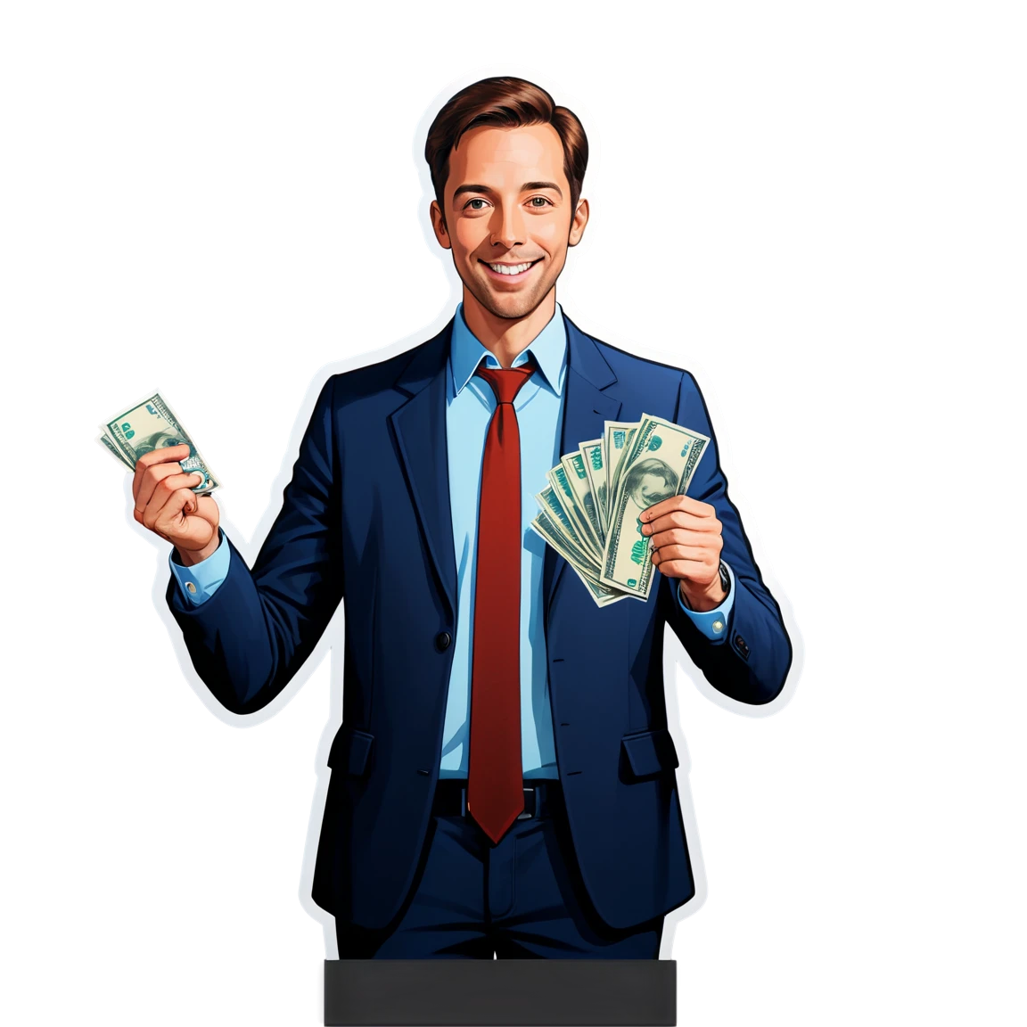 Andrew Tate holding money, Andrew Tate sticker