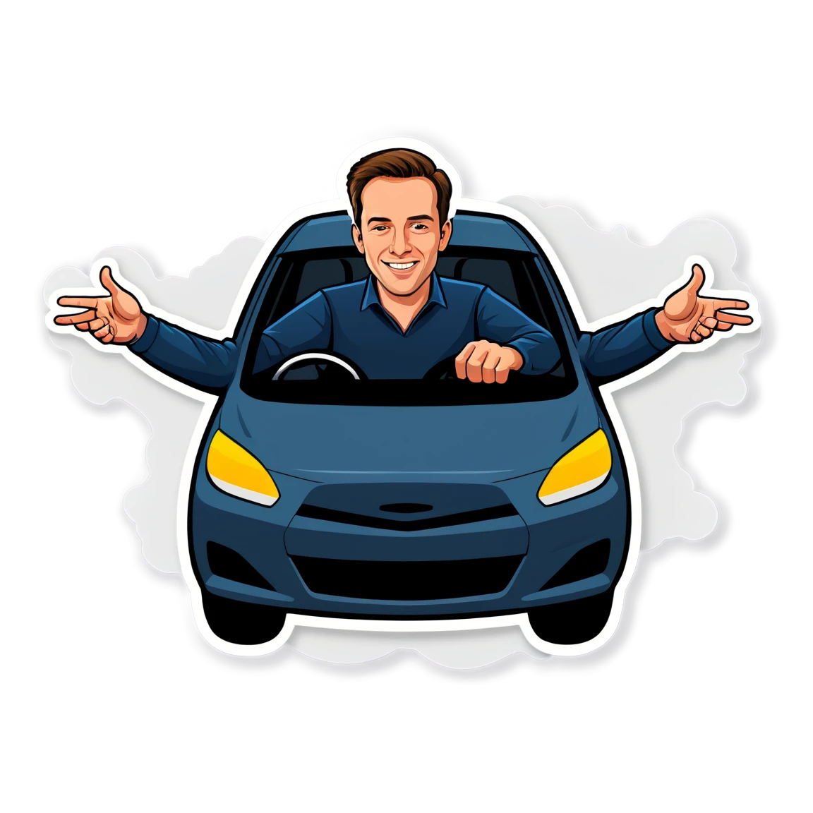 Andrew Tate driving a car, Andrew Tate sticker