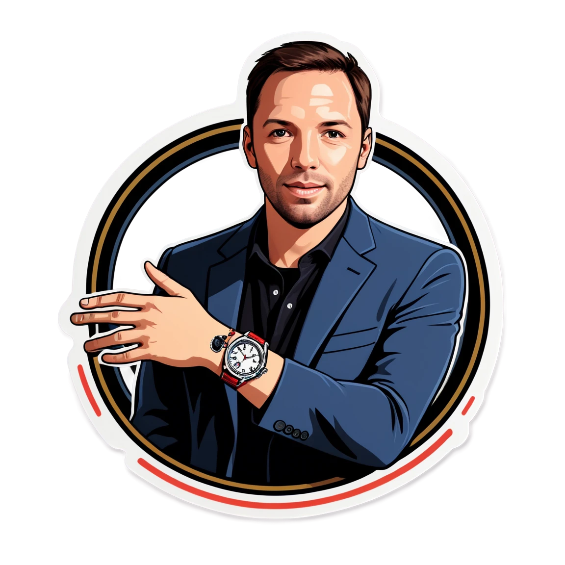 Andrew Tate with luxury watch, Andrew Tate sticker