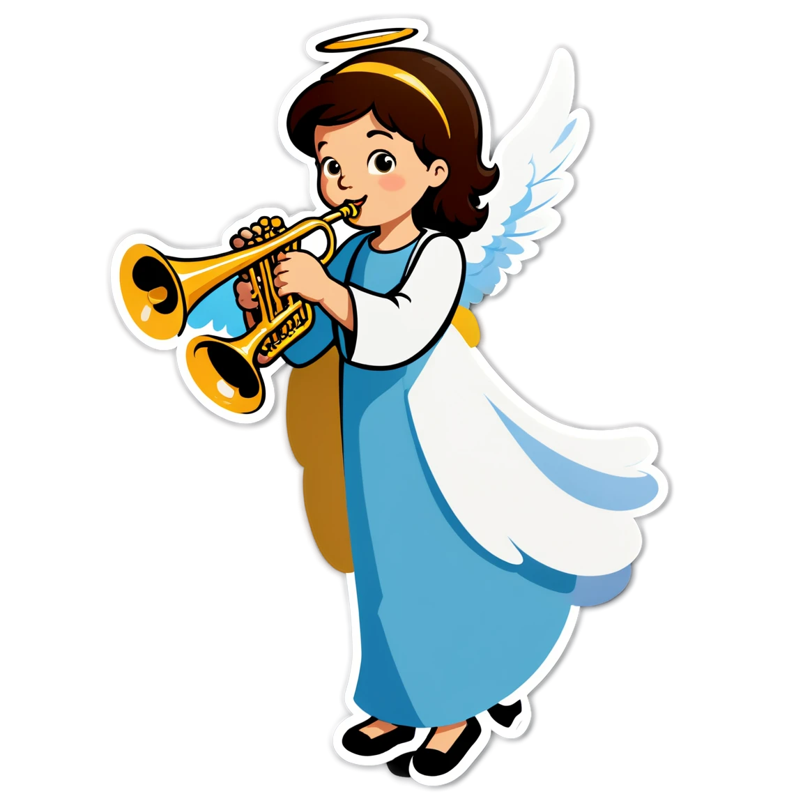 Angel playing trumpet, angel sticker