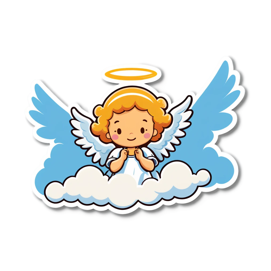 Angel with cloud, angel sticker