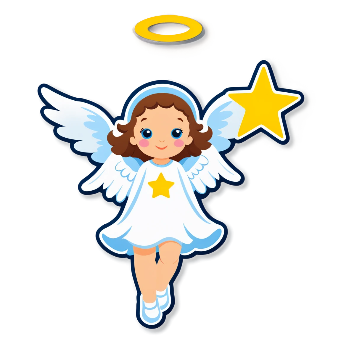 Angel with star, angel sticker