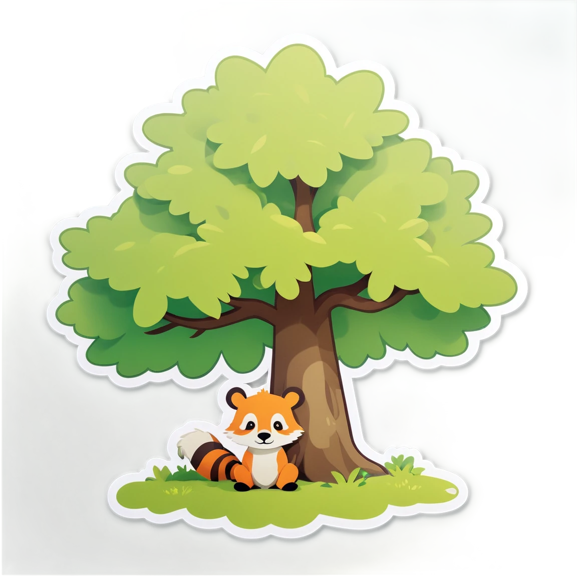 Fox sticker, puppy fox, fox in a tree sticker, animal sticker