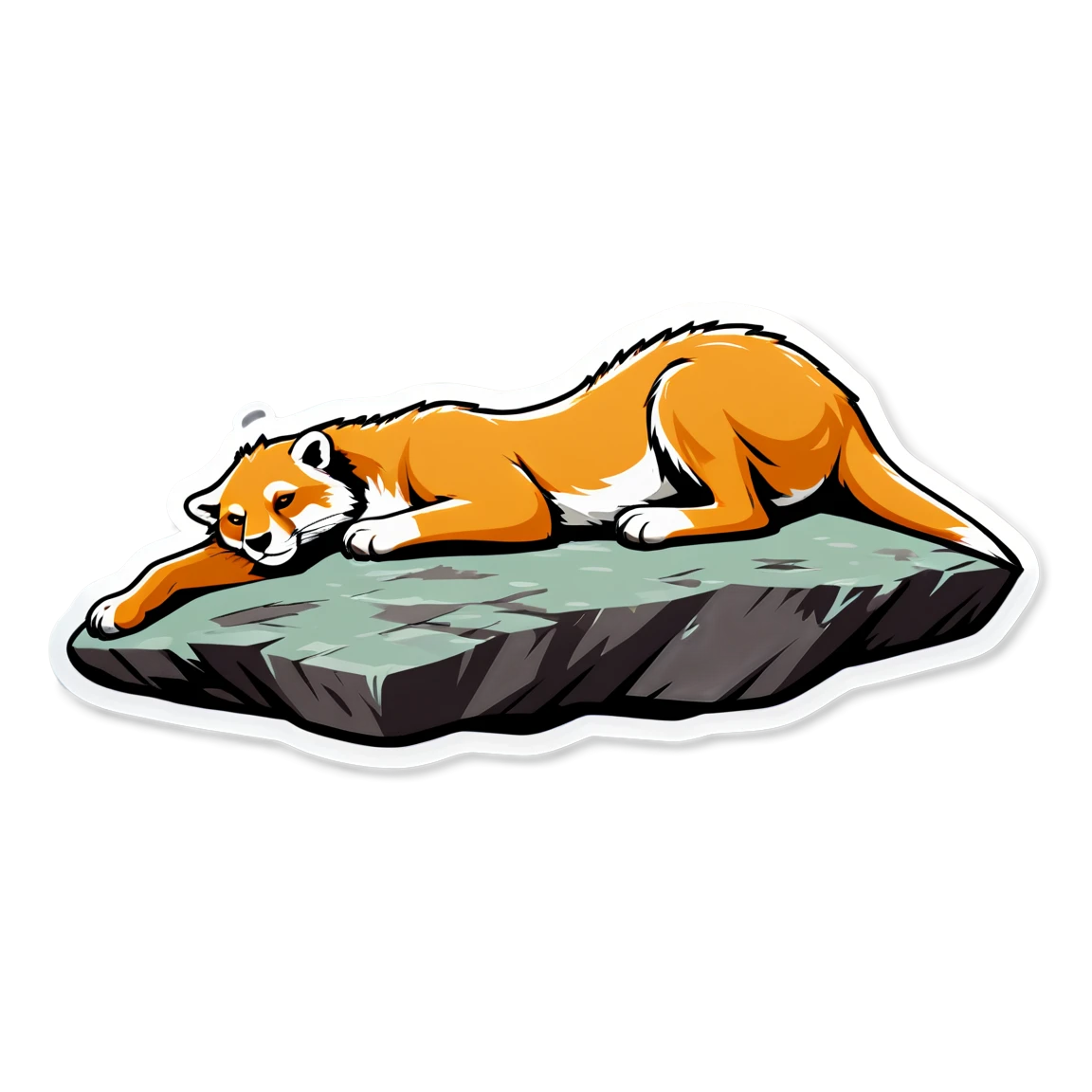 Puma sticker, puma sleeping, animal sticker