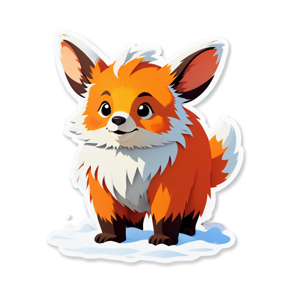 Fox puppy fox, cute fox sticker, animal sticker