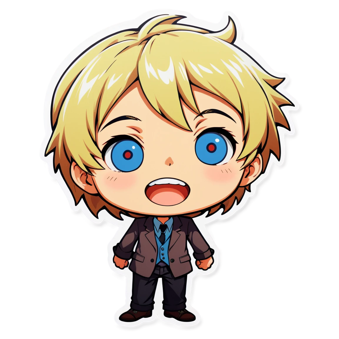 Blonde kid sticker, anime boy sticker, anime sticker