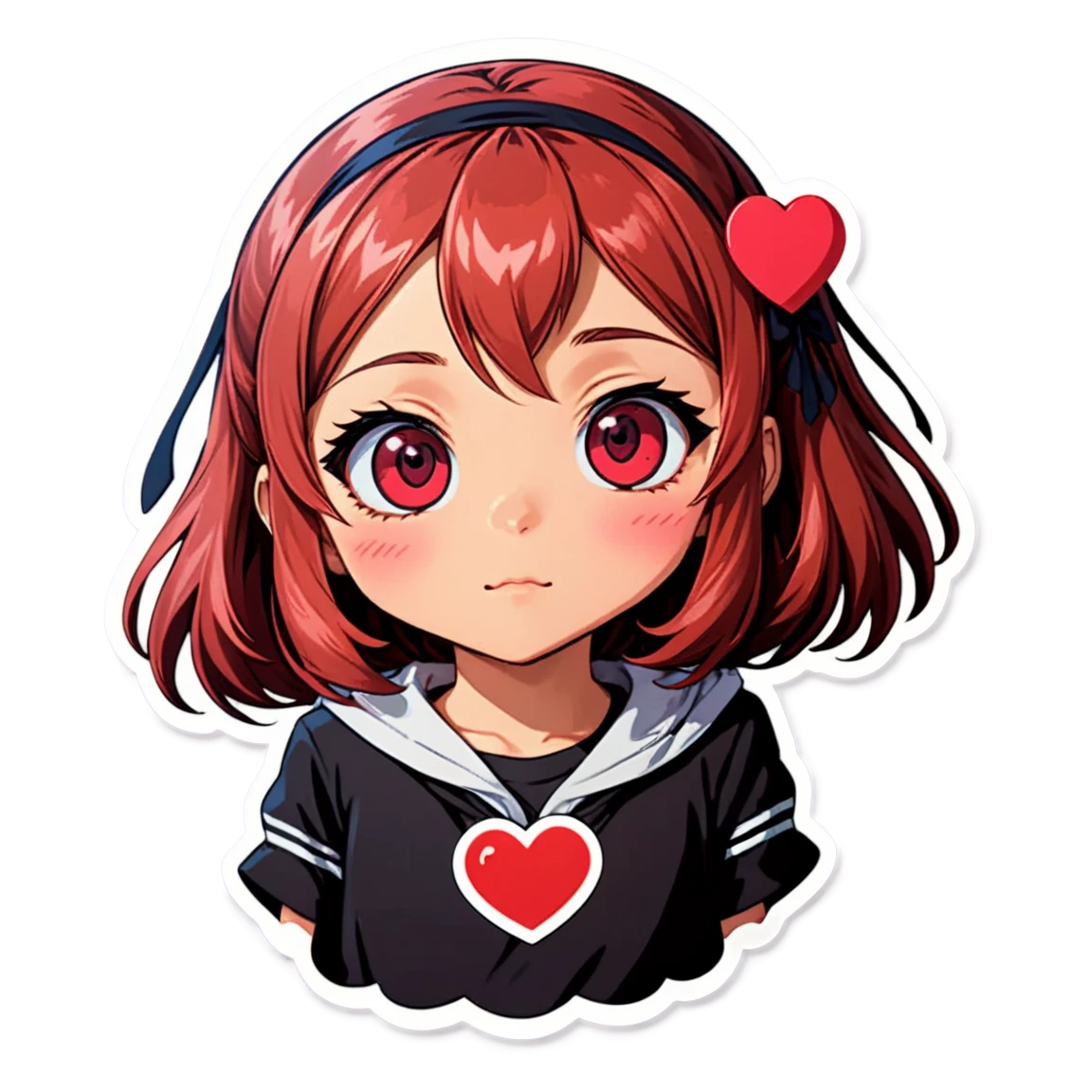 Anime girl with heart eyes, anime girl sticker