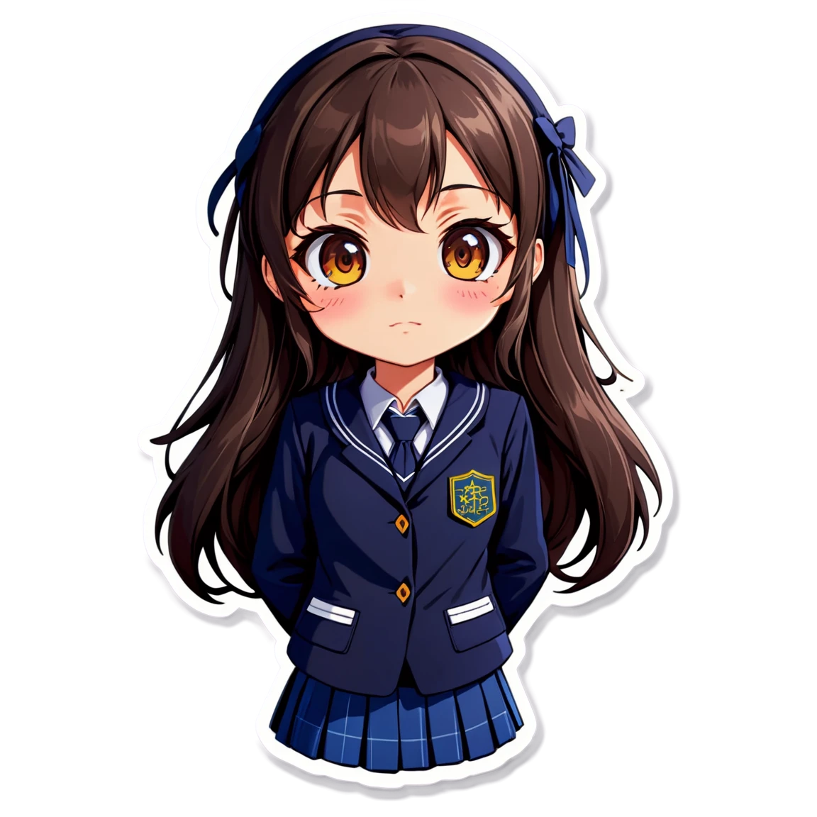 Anime girl wearing a school uniform, anime girl sticker